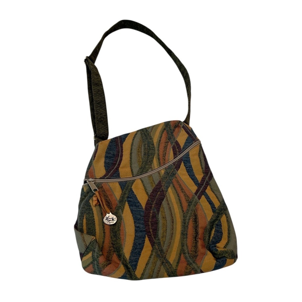 Erda Of Cambridge Maine Crossbody‎ Tapestry Fabric Bag Multi Color